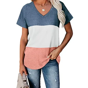 Women's Comfortable V-Neck Loose Fit T-Shirts XL