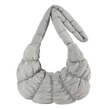 Tote Bag for Women Puffer Quilted Purse Satchel Handbag Hobo Bag Shoulder Bag for Travel Trendy Ligh...