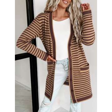 Stylish Dokotoo Striped Cardigan for Women - Fall Fashion