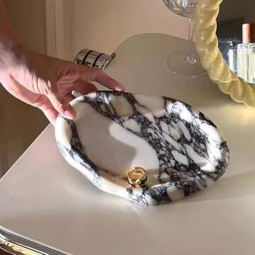 Luxurious Natural Marble Vanity Tray for Home Decor