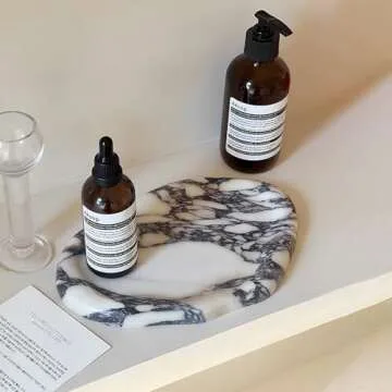 Luxurious Natural Marble Vanity Tray for Home Decor