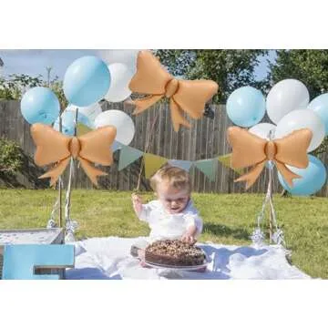 3 Pcs Bow Big Balloon Macaron Caramel Color Bow Theme Birthday Party Baby Shower Girl Party Decoration Suppli