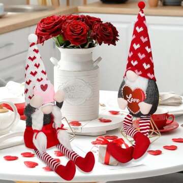 Cute 2 Pack Valentine Gnomes for Home Decor