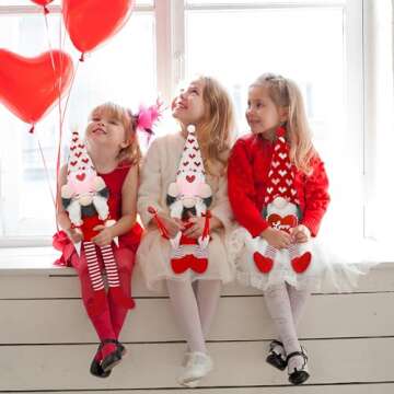 Cute 2 Pack Valentine Gnomes for Home Decor