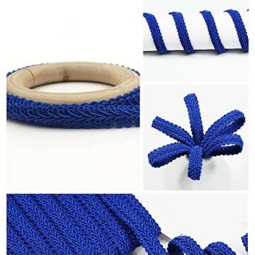 Gimp Braid Trim Royal Blue Decorative Webbing for Crafts