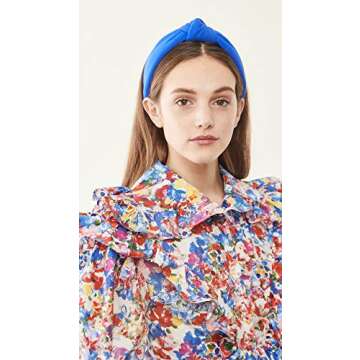 Stylish Royal Blue Neoprene Knotted Headband for Women