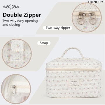 Stylish Floral Quilted Makeup Bag Set for All Ages