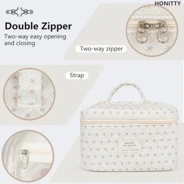 Stylish Floral Quilted Makeup Bag Set for All Ages