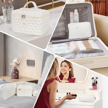 Stylish Floral Quilted Makeup Bag Set for All Ages