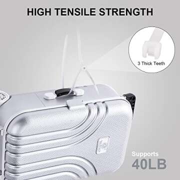 Heavy Duty 8 Inch Zip Cable Ties for All Uses