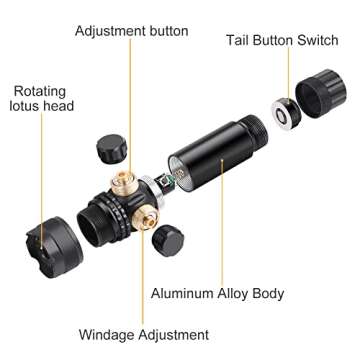 Feyachi GL6 Tactical Green Laser Sight with 45 Degree M61 M Lock Rail Mount and Pressure Switch