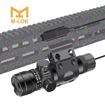 Feyachi GL6 Tactical Green Laser Sight with 45 Degree M61 M Lock Rail Mount and Pressure Switch