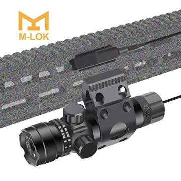 Feyachi GL6 Tactical Green Laser Sight with 45 Degree M61 M Lock Rail Mount and Pressure Switch