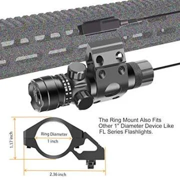 Feyachi GL6 Tactical Green Laser Sight with 45 Degree M61 M Lock Rail Mount and Pressure Switch