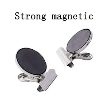 Strong Office Black Magnetic Clips Heavy Duty Refrigerator Magnet Hook Clips for Photo Displays, Whiteboards, Locker, Fridge, Classroom, School, Office(10 Pack) (Sliver)