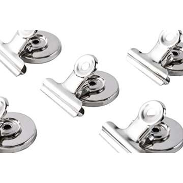 Strong Office Black Magnetic Clips Heavy Duty Refrigerator Magnet Hook Clips for Photo Displays, Whiteboards, Locker, Fridge, Classroom, School, Office(10 Pack) (Sliver)