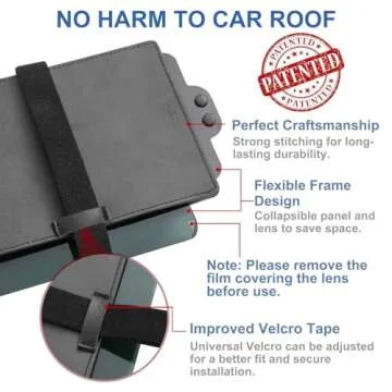 Veharvim Polarized Sun Visor for Car with Zipper Slider, Upgraded UV400 Car Sun Visor Extension with PC Lens and Side Sunshade,Anti-Glare Car Visor for Safe Driving,UV-Filtering/Protection