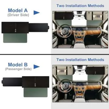 Veharvim Polarized Sun Visor for Car with Zipper Slider, Upgraded UV400 Car Sun Visor Extension with PC Lens and Side Sunshade,Anti-Glare Car Visor for Safe Driving,UV-Filtering/Protection