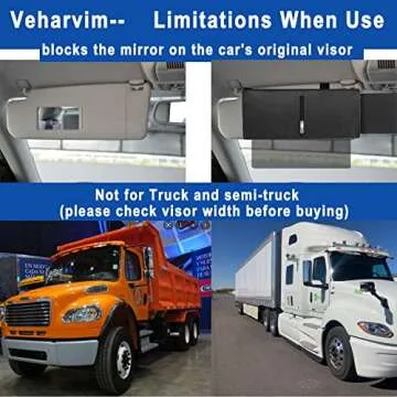 Veharvim Polarized Sun Visor for Car with Zipper Slider, Upgraded UV400 Car Sun Visor Extension with PC Lens and Side Sunshade,Anti-Glare Car Visor for Safe Driving,UV-Filtering/Protection