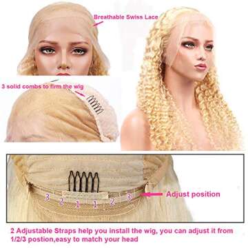 Premium 18Inch Blonde Virgin Human Hair Wig - Water Wave