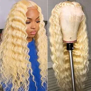 Premium 18Inch Blonde Virgin Human Hair Wig - Water Wave