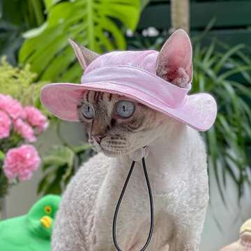 Pet hat with Ear Holes Sunscreen Baseball Cap Suitable for Small and Medium-Sized Dogs Outdoor Climb...