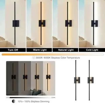 LED Wireless Wall Sconce with Remote Control (Set of Two), USB Rechargeable Battery Powered Indoor Wall Lamps, Dimmable, 360° Rotate,Timing, 28.3 inch Black Wall Lights for Hallway/Living Room/Bedroom