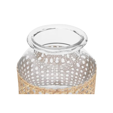 Bloomingville 8"H Glass Vase with Decorative Cane Sleeve