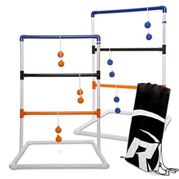 Rally and Roar Ladder Ball Toss Game for Adults, Family - Fun Golf Game Set with Six Colored Bolos, ...