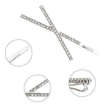 DIYstore 9 Pieces X Shaped Crystal Hair Pins Rhinestone Bobby Pin Metal Shiny Hair Clip Sparkly Hair Decorations Barrettes Hair Accessories for Women Girls