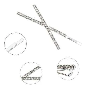 DIYstore 9 Pieces X Shaped Crystal Hair Pins Rhinestone Bobby Pin Metal Shiny Hair Clip Sparkly Hair Decorations Barrettes Hair Accessories for Women Girls