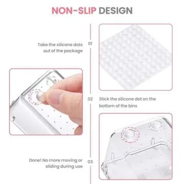 HOUSE DAY Makeup Drawer Organizer Trays 17 PCS, 4-Size Clear Drawer Organizers with Silicone Pads, Vanity Organizers and Storage, Non Slip Plastic Drawer Organizer for Desk, Bathroom, Kitchen, Office