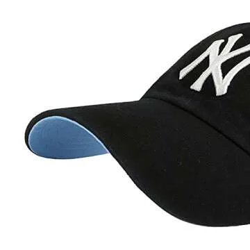 '47 New York Yankees Ballpark Clean Up Dad Hat Baseball Cap - Black/Blue Bottom, One Size
