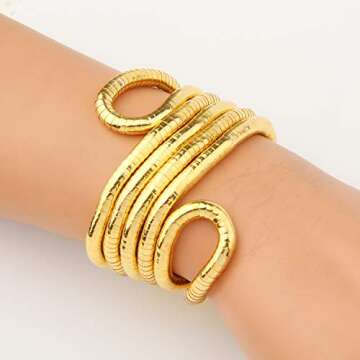 BNQL Bendable Snake Necklace Flexible Multi-purpose Necklace (Gold)