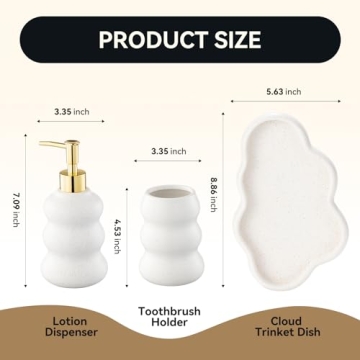 Sands of Tranquility 3-Piece Ceramic Bathroom Accessories Set