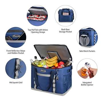 Maelstrom Collapsible Soft Sided Cooler - 75 Cans Extra Large Lunch Cooler Bag Insulated Leakproof C...