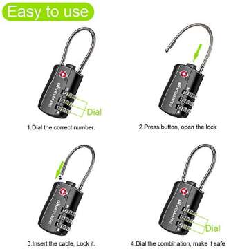 GIVERARE TSA Approved Luggage Locks for Travel Security