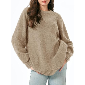 Saodimallsu Women’s Trendy Fuzzy Sweater for Fall