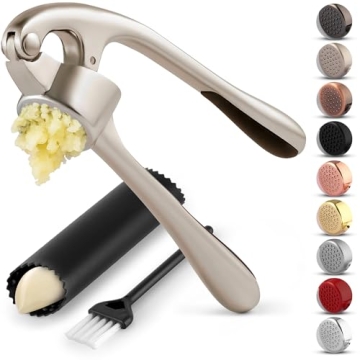 Zulay Kitchen Garlic Press Set - Powerful & Easy to Use