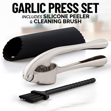 Zulay Kitchen Garlic Press Set - Powerful & Easy to Use