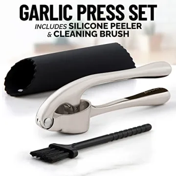 Zulay Kitchen Garlic Press Set - Powerful & Easy to Use