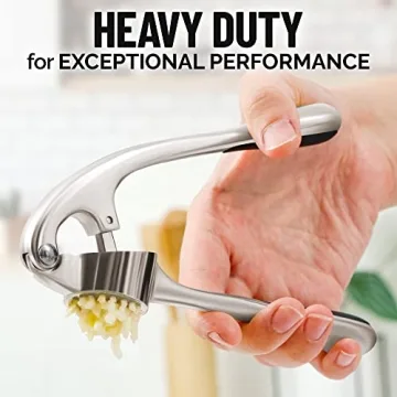 Zulay Kitchen Garlic Press Set - Powerful & Easy to Use