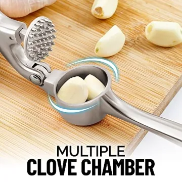 Zulay Kitchen Garlic Press Set - Powerful & Easy to Use