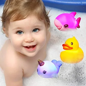 JOYIN 12Pcs Colorful Light-Up Bath Toys for Kids