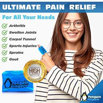 Finger Ice Pack, Finger and Toe Cold Gel Reusable Cryotherapy Compression Sleeve for Injuries, Arthr...