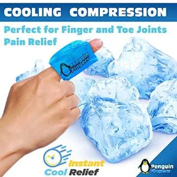 Finger Ice Pack, Finger and Toe Cold Gel Reusable Cryotherapy Compression Sleeve for Injuries, Arthritis, Tendonitis, Gout, or Sprains, No-Toxins and Latex Free.