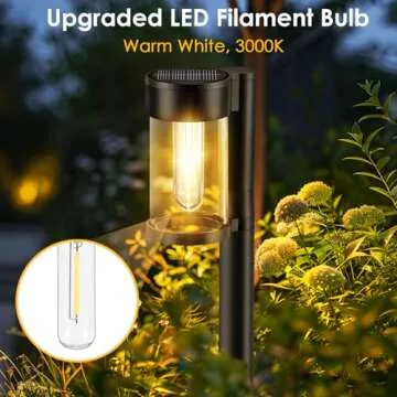 Solar Pathway Lights 10-Pack Metal Glass Outdoor Elegance
