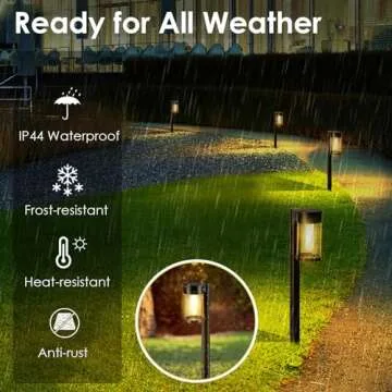 Solar Pathway Lights 10-Pack Metal Glass Outdoor Elegance
