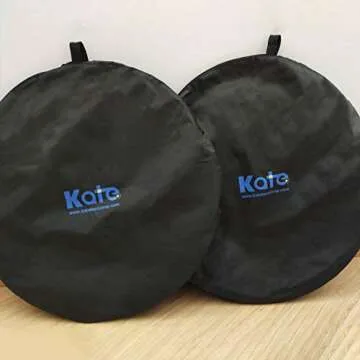 Kate 5x6.5ft(1.5x2m) Collapsible Backdrop Folded Microfiber Professional Grey and Black Double-Sided Pop up Collapsible Background for Photography