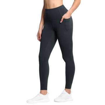 THE GYM PEOPLE Tummy Control Workout Leggings with Pockets High Waist Athletic Yoga Pants for Women ...